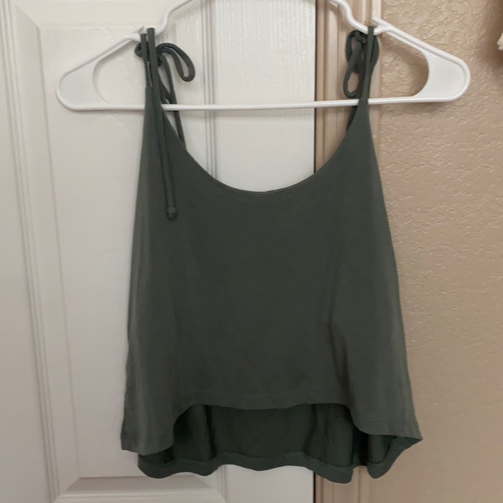 soft, sage green tie tank